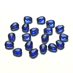 Imitation Austrian Crystal Beads, Grade AAA, Faceted, teardrop, Blue, 8x6x3.5mm, Hole: 0.7~0.9mm