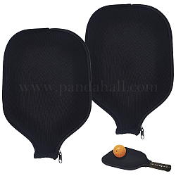 Stoff-Tennisschläger-Abdeckungstaschen, mit Reißverschluss, Schwarz, 305x210x20 mm