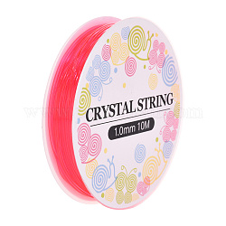 Эластичная кристальная нить, бисероплетение, для изготовления эластичного браслета, ярко-розовый, 1.0 мм, около 5.5 м / рулон