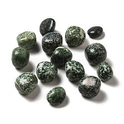 Perle di diaspro spot verde naturale, pietra burrattata, gemme di riempimento del vaso, Senza Buco / undrilled, pepite, 17~30x15~27x8~22mm