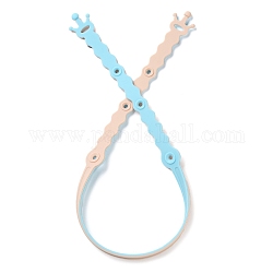 Silicone Baby Pacifier Holder Chains, Baby Chewing Teething Toys for Baby Shower, Crown, Deep Sky Blue, 510x21x5mm, Hole: 4.5mm