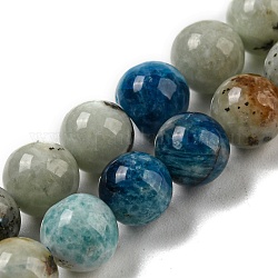 Azurite bleue naturelle en brins de perles de calcite, Perles rondes en pierres précieuses fluorescentes réactives aux UV, 6mm, Trou: 0.7mm, Environ 62 pcs/chapelet, 15.63'' (39.7 cm)