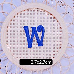 Computerized Embroidery Cloth Self Adhesive Patches, Stick on Patch, Costume Accessories, Letter, Blue, W:27x27mm