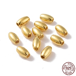925 шарики стерлингового серебра, баррель, золотые, 7x4 мм, отверстие : 1.8 мм, Около 60 шт / 10 г