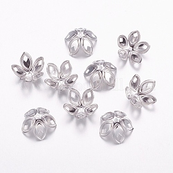 Iron Bead Caps, Platinum Color, about 18mm in diameter, 8mm high, hole: 2mm, about 20pcs/10g