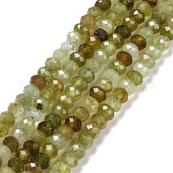 Naturelles grenat vert brins de perles, facette, rondelle, 4x3mm, Trou: 0.7mm, Environ 130 pcs/chapelet, 15.35 pouce (39 cm)