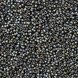 Cuentas de semillas redondas toho, Abalorios de la semilla japonés, (613) color gris iris mate, 15/0, 1.5mm, agujero: 0.7 mm, aproximamente 15000 unidades / 50 g