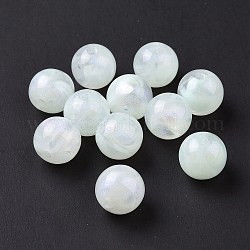 Opake Legierung Perlen, Glitzerperlen, Runde, Honigmelone, 10.5~11 mm, Bohrung: 2 mm, ca. 510 Stk. / 500 g