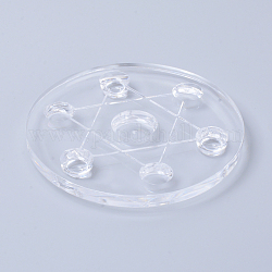 Cornice per display in acrilico, per il display della sfera di cristallo, rotondo e piatto, chiaro, 10x1.2cm