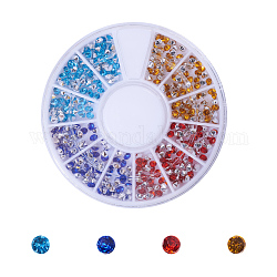 Cabochons de dos en strass acrylique, accessoires nail art de décoration, diamant, couleur mixte, 2~2.5x2mm, 60x7.5mm, 360 pcs / boîte