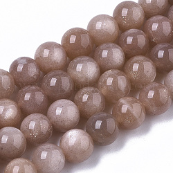 Natürliche sunstone Perlen Stränge, Klasse A +, Runde, 6 mm, Bohrung: 0.8~0.9 mm, ca. 31~32 Stk. / Strang, 7.28 Zoll ~ 7.67 Zoll (18.5 cm ~ 19.5 cm)