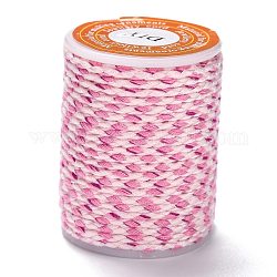 Corda di cotone a 4 velo, corda di cotone macramè fatta a mano, per appendiabiti da parete in corda, lavoro a maglia fai da te, perla rosa, 1.5mm, circa 4.3 iarde (4 m)/rotolo
