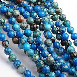 Fili di perle rotonde di diaspro imperiale naturale tinto, blu royal, 4mm, Foro: 1 mm, circa 92pcs/filo, 16 pollice
