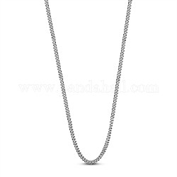 Collares de cadena barbada de plata de ley 925 chapada en rodio de Shegrace, con cierres de anillo de resorte, Platino, 15.74 pulgada (40 cm), 1.3mm