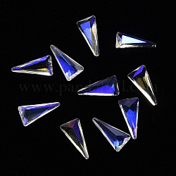 Треугольные прозрачные стеклянные кабошоны, ногтей декоративные аксессуары, граненые, ясно AB, 8x4x2 мм