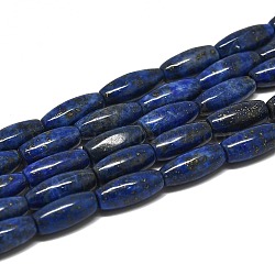 Chapelets de perles en lapis-lazuli naturel, riz, 12x5mm, Trou: 0.8mm, Environ 34 pcs/chapelet, 15.55'' (39.5 cm)