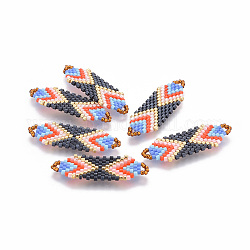 Miyuki & toho link di perline giapponesi fatti a mano, modello telaio, colorato, 35~36.5x12.5x2mm, Foro: 2x3 mm