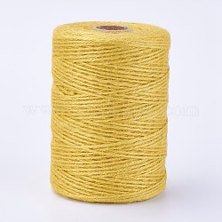 Corda di iuta, corda di iuta, spago di iuta, per fare gioielli, giallo, 2mm, circa 200m/balla