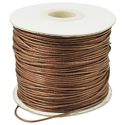 Cordón de poliéster encerado coreano, Cuerda de la perla, tierra de siena, 1.2mm, aproximamente 185 yardas / rodillo