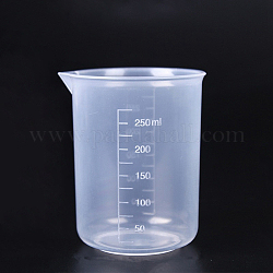 Strumenti di plastica della tazza di misurazione, chiaro, 6.9~7.7x9.7cm, capacità: 250 ml (8.45 fl. oz)