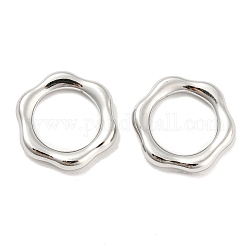 304 anelli di collegamento in acciaio inox, fiore, colore acciaio inossidabile, 20x19x3.5mm, diametro interno: 12.5mm