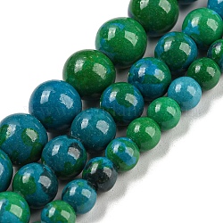 Perles synthétiques chrysocolla brins, teinte, ronde, 6mm, Trou: 0.8mm, 14.76' (37.5 cm), environ: 66 pcs / brin