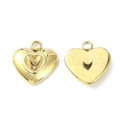 304 Stainless Steel Pendant Rhinestone Settings, Open Back Settings, Heart, Real 14K Gold Plated,  Fit for 5x4.5mm Rhinestone, 16x15x3.5mm, Hole: 2.2mm