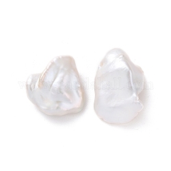 Perline di perle naturali di keshi, perla d'acqua dolce coltivata, Senza Buco / undrilled, pepite, bianco antico, 14~20x13~14x6~7.5mm