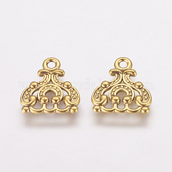 Tibetan Style Links, Lead Free and Cadmium Free, Antique Golden, 14.5x13x2.5mm, Hole: 2mm