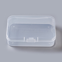 Plastic Bead Containers, Rectangle, Clear, 11.6x8.6x2.9cm