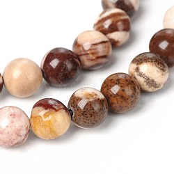 Natural Australian Agate Round Bead Strands, Natural Agate, 6mm, Hole: 1mm, about 62pcs/strand, 15.5 inch