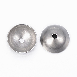 Cap tallone in acciaio inox 201, apetalous, colore acciaio inossidabile, 12x5mm, Foro: 2 mm