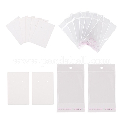 Картонные карты в стиле 200шт 2 и целлофановые пакеты OPP, для ожерелья и серьги, белые, 8x6 см, 100шт / стиль