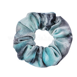 Accessoires de cheveux élastiques en tissu tie dye, pour les filles ou les femmes, chouchou / élastiques à cheveux chouchous, turquoise pale, 160mm