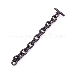 Cinta de cadena de cable de hierro, con barra de aleación de zinc, bolsa de accesorios de repuesto, color de bronce mate, 162mm