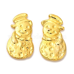 Christmas Alloy Cabochons, For DIY UV Resin, Epoxy Resin, Pressed Flower Jewelry, Snowman, Golden, 14mm