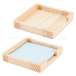 Porta note adesive in legno, porta blocco note, Burlywood, 8.9x9x1.5cm, diametro interno: 7.7x7.8 cm