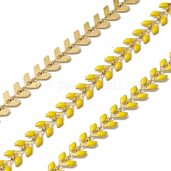 Vakuumbeschichtung 304 Cobs-Ketten aus Edelstahl, mit Emaille, gelötet, mit Spule, golden, Gelb, 7x6x1 mm