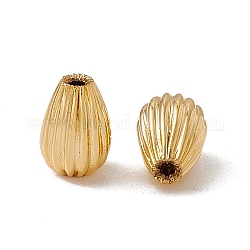 Messing Perlen, langlebig plattiert, gewellte Vasenform, echtes 18k vergoldet, 7x5 mm, Bohrung: 1 mm