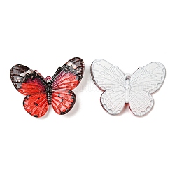 Pendentifs acryliques opaques, papillon, rouge, 30x4.5x41mm, Trou: 1.5mm