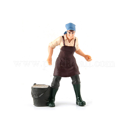 Mini-PVC-Landarbeiterfiguren, realistisches bauernmenschenmodell für das vorschulbildungslernen kognitiv, Kinderspielzeug, Frauen Muster, 60x80 mm