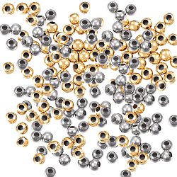 Perles en 304 acier inoxydable avec placage sous vide, ronde, couleur mixte, 5mm, Trou: 2mm, 200 pcs / boîte