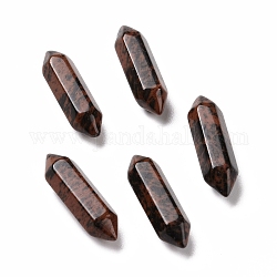 Synthetic Mahogany Obsidian Beads, No Hole, Faceted, Double Terminated Point, 22~23x6x6mm