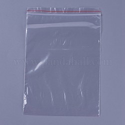 Reißverschlusstaschen aus Kunststoff, wiederverschließbare Verpackungsbeutel, Top-Dichtung, selbstdichtender Beutel, Rechteck, Transparent, 22x15 cm, einseitige Dicke: 1.6 mil (0.04 mm)