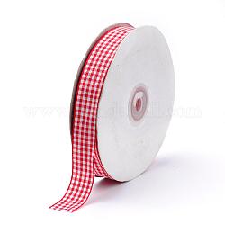 Ruban de polyester, ruban tartan, rouge, 1/4 pouce (6 mm), environ 50 mètres / rouleau (45.72 m / rouleau)