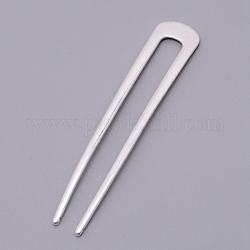 French Hair Forks, U Shape Updo Hair Pins Clips, for Thin Thick Hair, Matte Style, Silver, 98x20x2.5mm