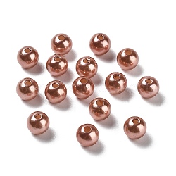 Perles acryliques de perles d'imitation, teinte, ronde, brun rosé, 8x7.5mm, Trou: 2mm, environ 1900 pcs / livre