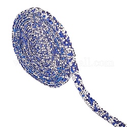 Nastro di strass di cristallo gorgecraft, Cintura hotfix in resina con nastro di strass da 1 yard e 1 cm con nastro di strass scintillante, blu