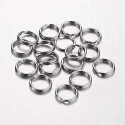 304 из нержавеющей стали разрезные кольца, кольца с двойной петлей, цвет нержавеющей стали, 8x1.5 мм, около 6.5 мм внутренним диаметром