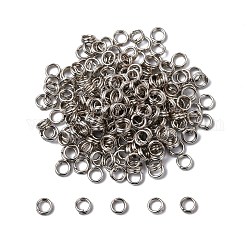 Iron Split Rings, Double Loops Jump Rings, Cadmium Free & Lead Free, Platinum, 4x1.4mm, about 3.3mm inner diameter, about 20000pcs/1000g